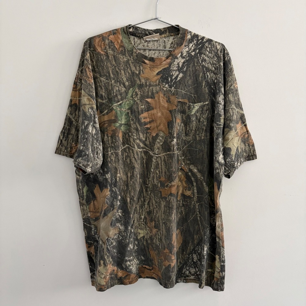 Mossy Oak Apparel Camo Pocket T-Shirt Mens XL Real Tree Hunting Tee